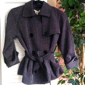 Max Studio herringbone jacket with belt tie